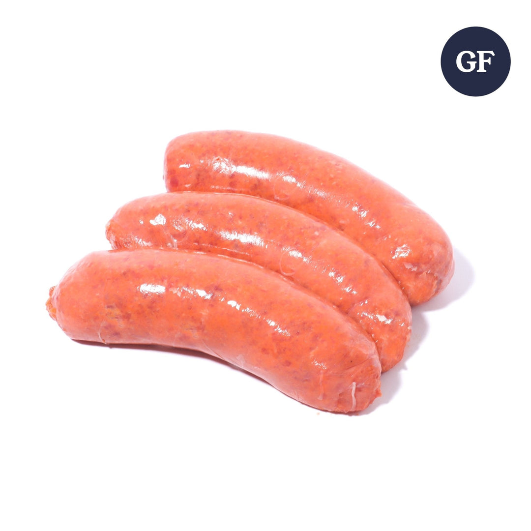 Homegrown Butchery sausages Roma Tomato & Caramelised Onion Sausages